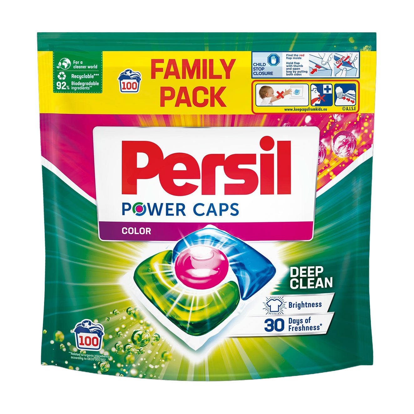 Капсули для прання Persil Power Caps Color Deep Clean, 100 циклів прання, 100 шт