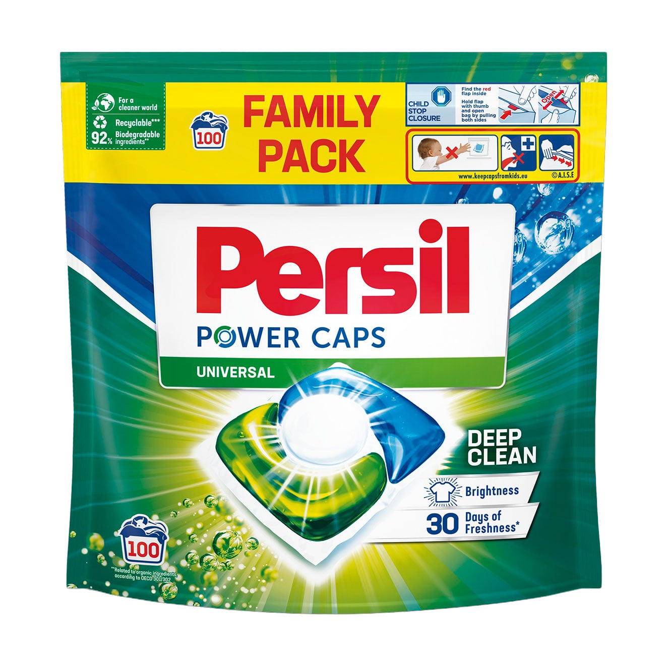 Капсули для прання Persil Power Caps Universal Deep Clean, 100 циклів прання, 100 шт