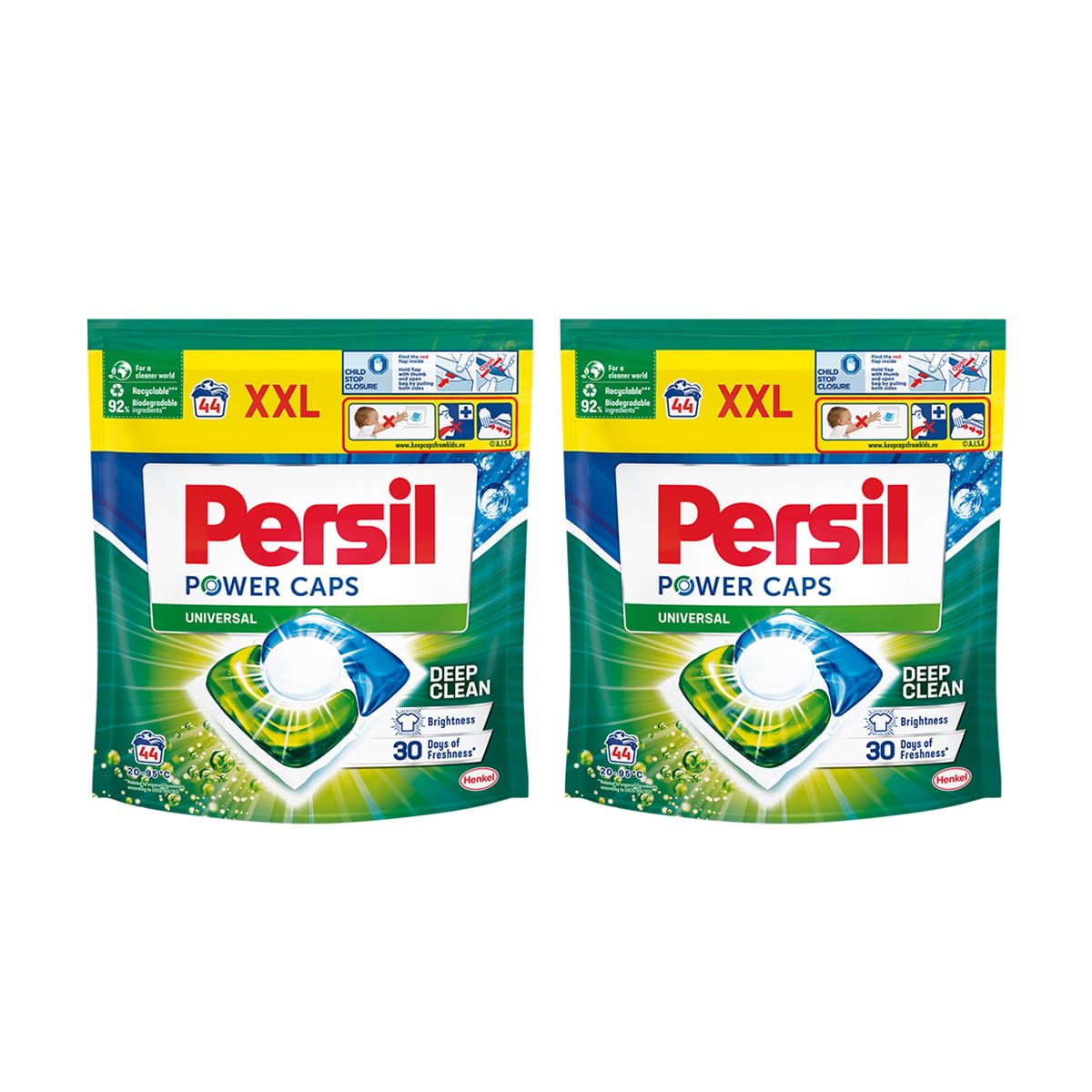 Капсули для прання Persil Power Caps Universal Deep Clean, 88 циклів прання, 2*44 шт
